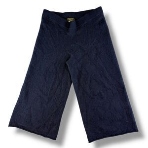 Cashmere Charter Club Blue Wide Leg Capri Pants Stretchy 100% Cashmere Sz M/L